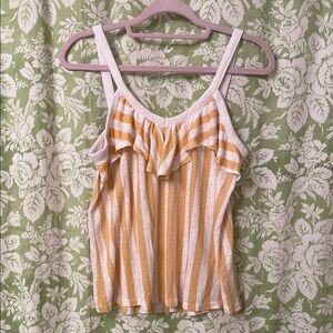 🏝️Big $5 Sale🏝️Yellow and White Striped Women's Top